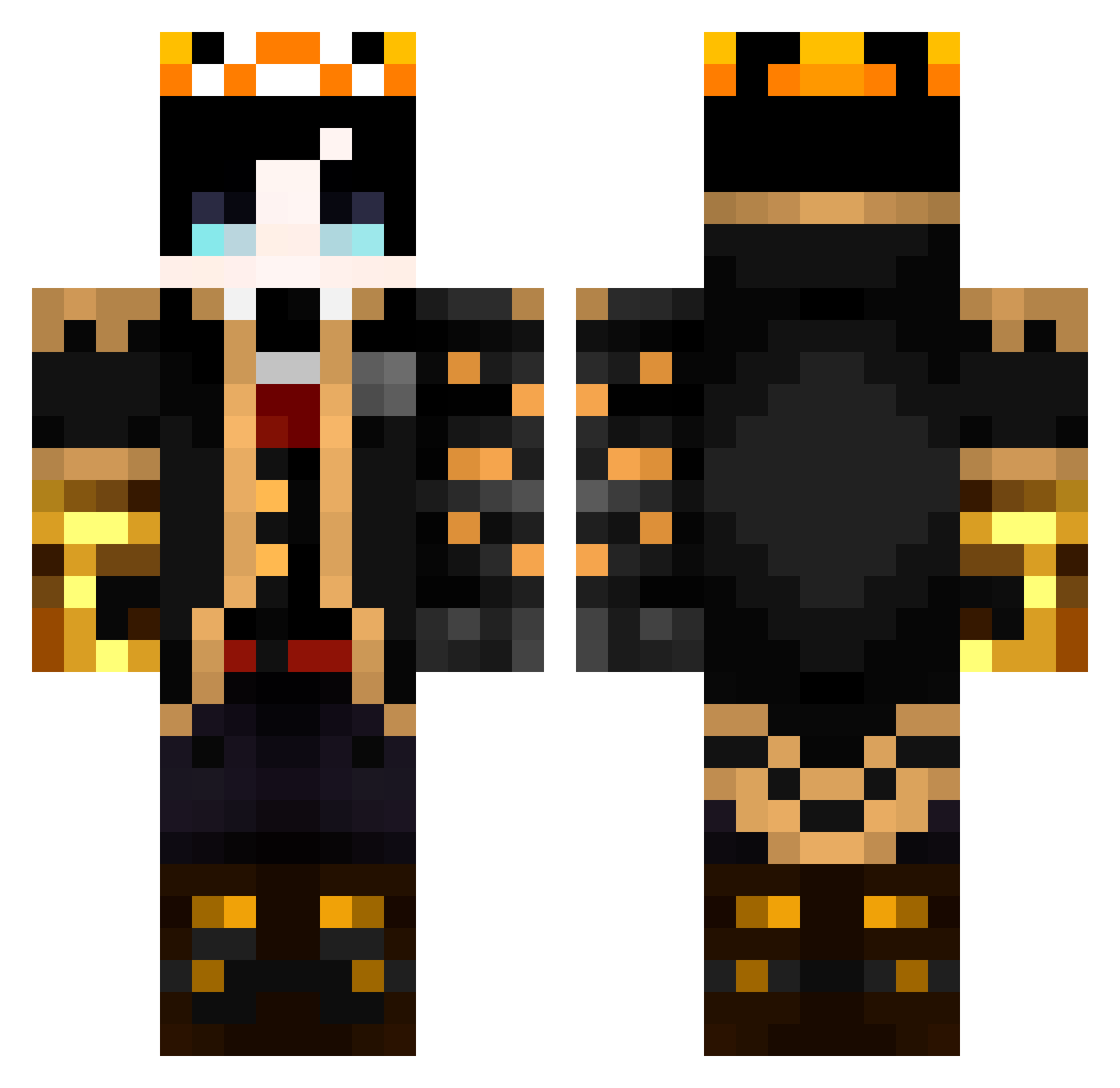 TourvarS Minecraft skin, front and back view