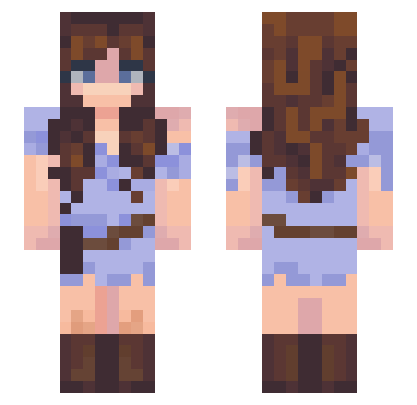 prlzd Minecraft skin, front and back view