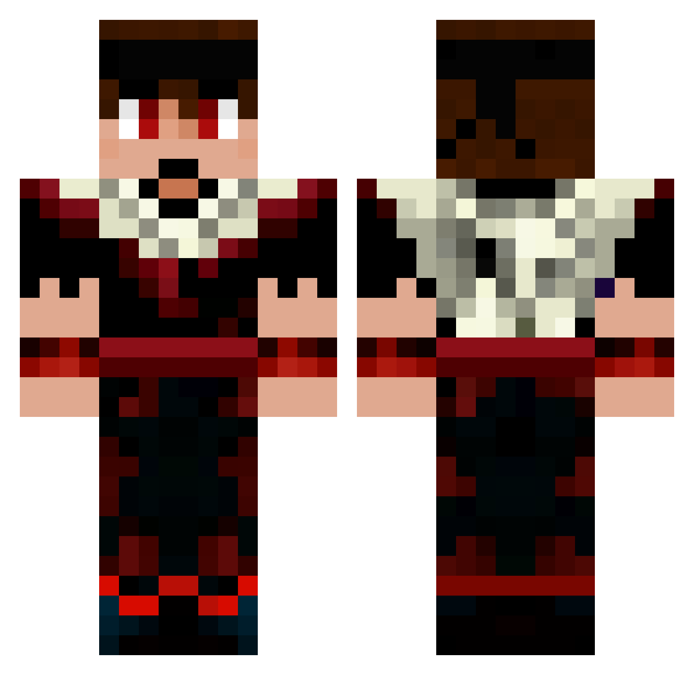 Stimpy7806 Minecraft skin, front and back view