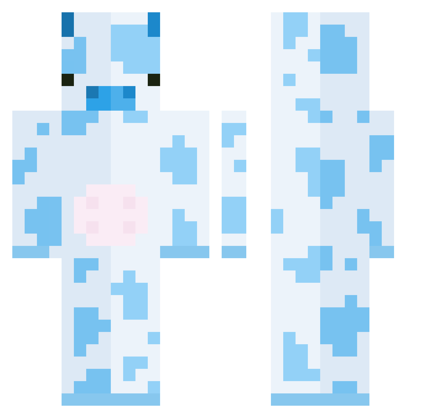 hyacinthie Minecraft skin, front and back view