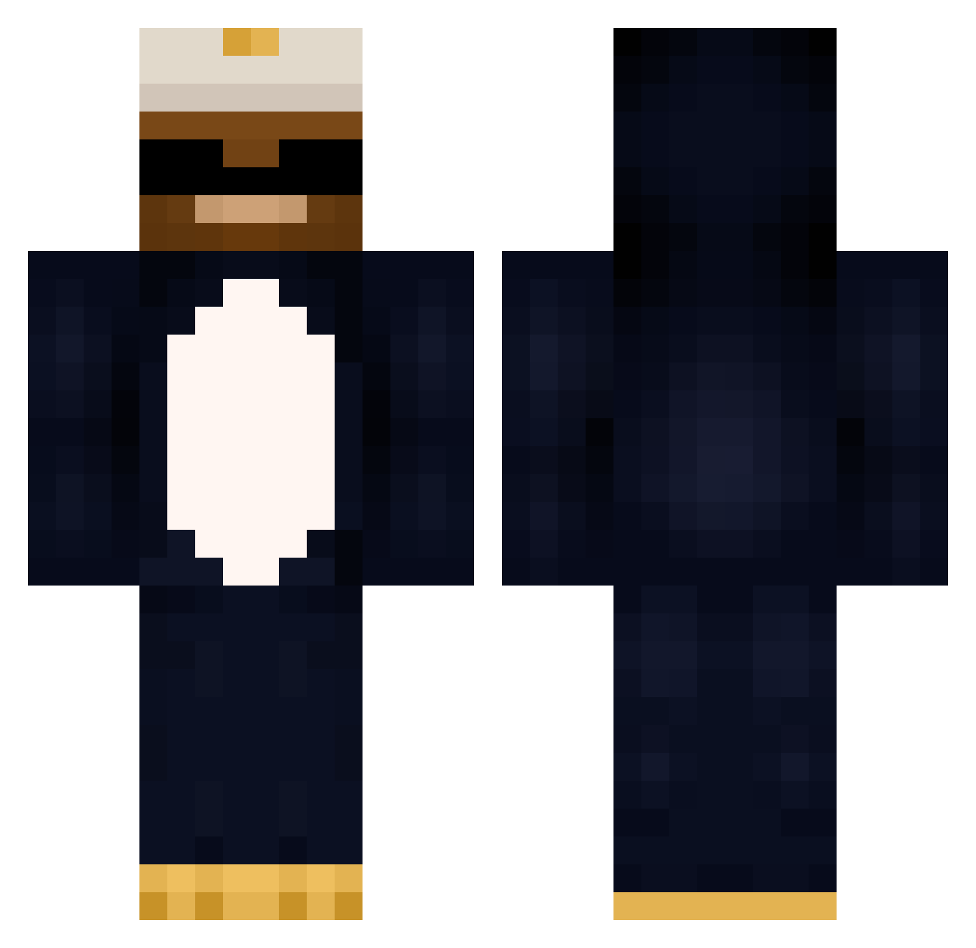 Streaking Minecraft skin, front and back view