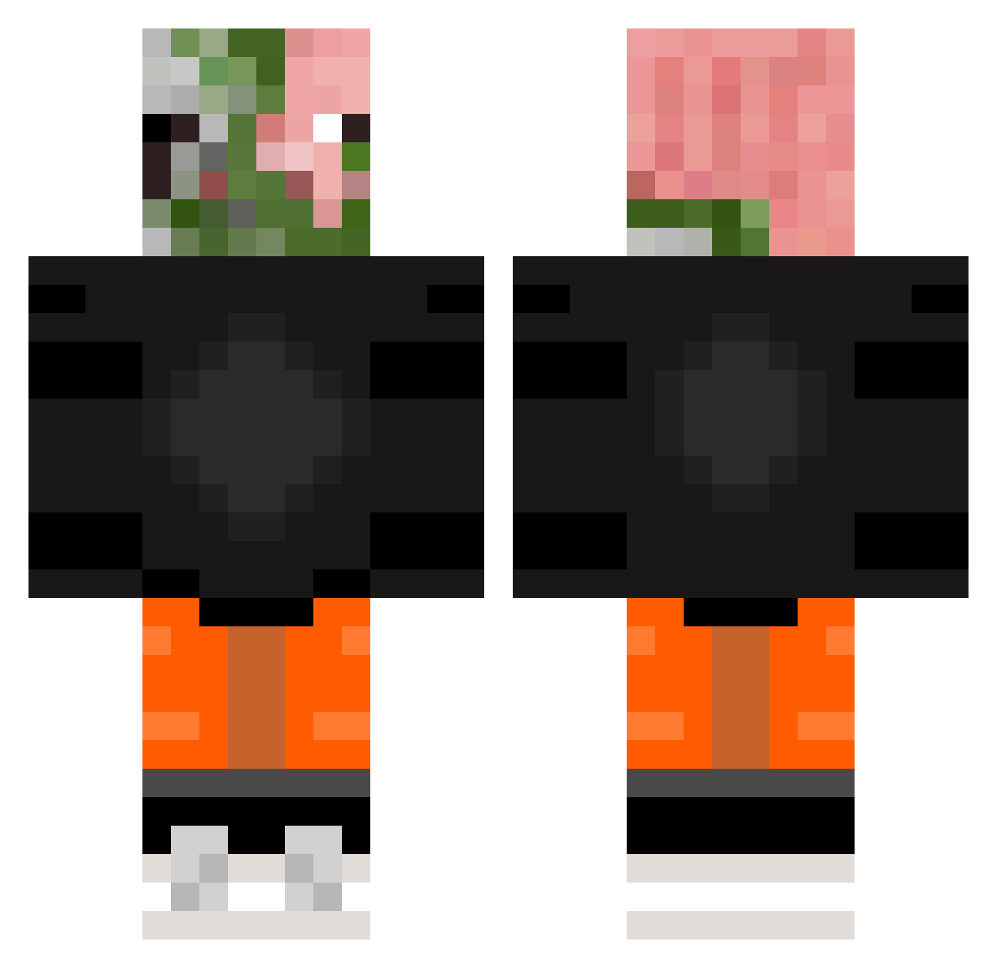 6chip Minecraft skin, front and back view