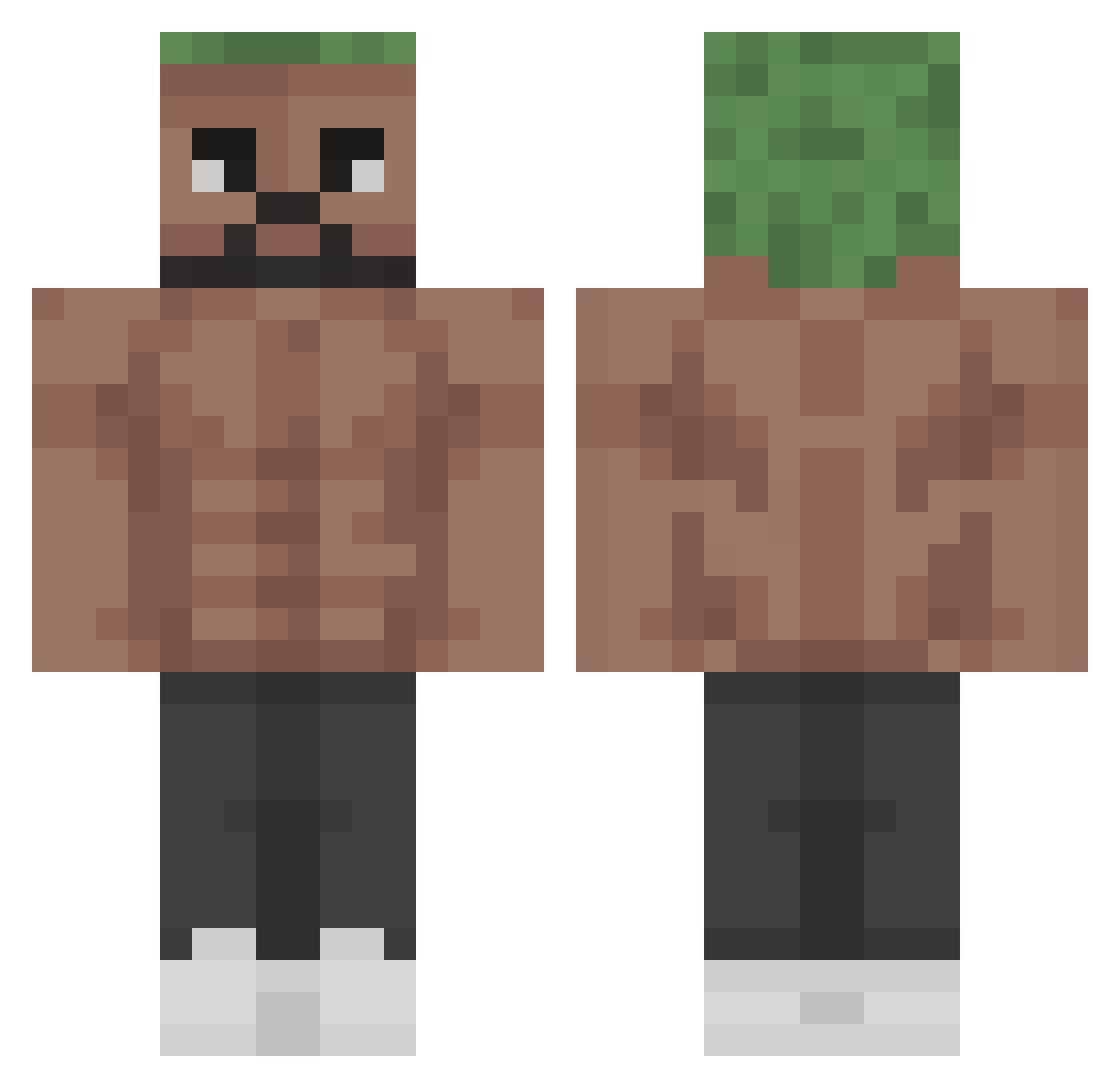 ayodan Minecraft skin, front and back view