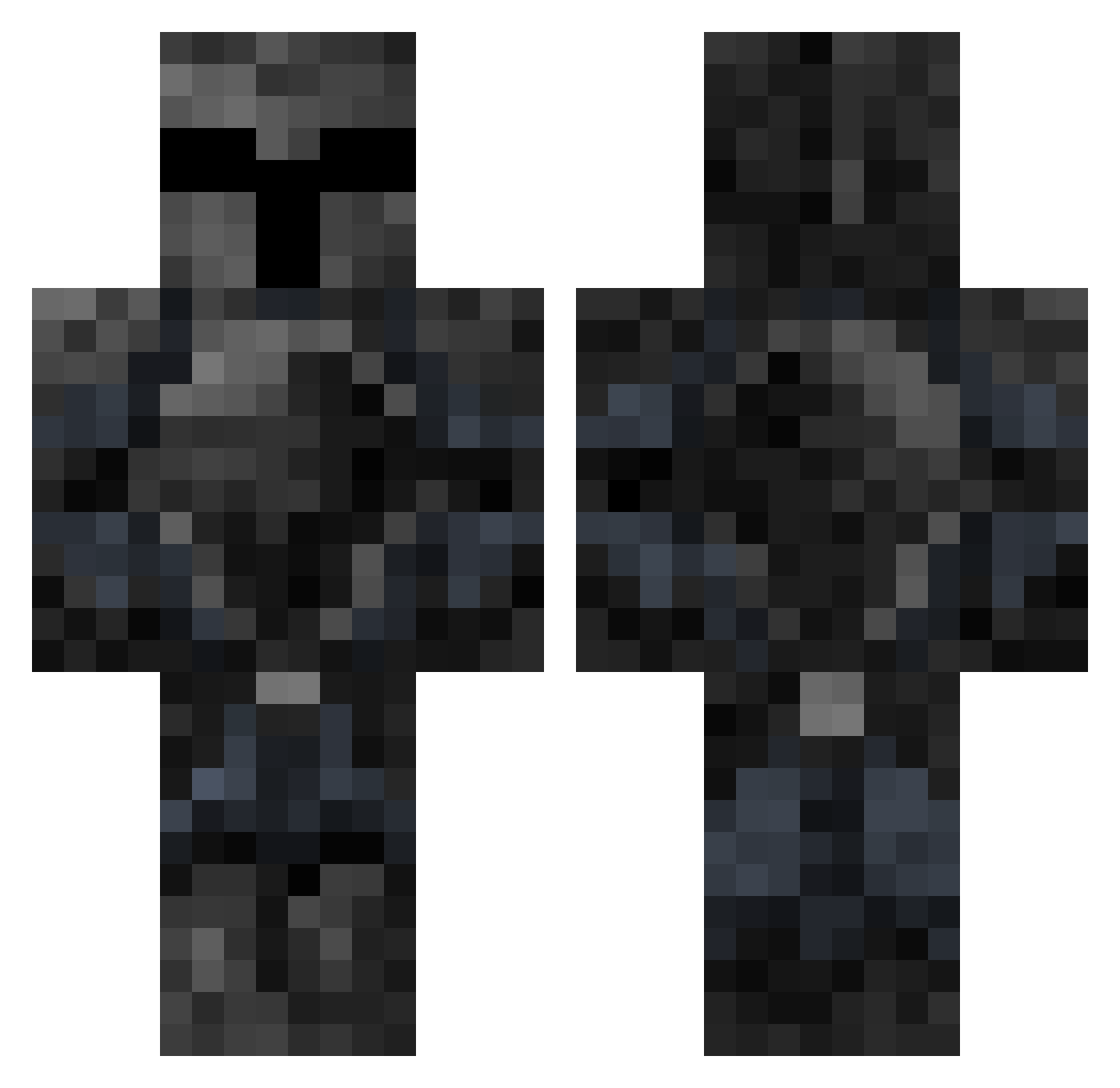 Whalzey Minecraft skin, front and back view