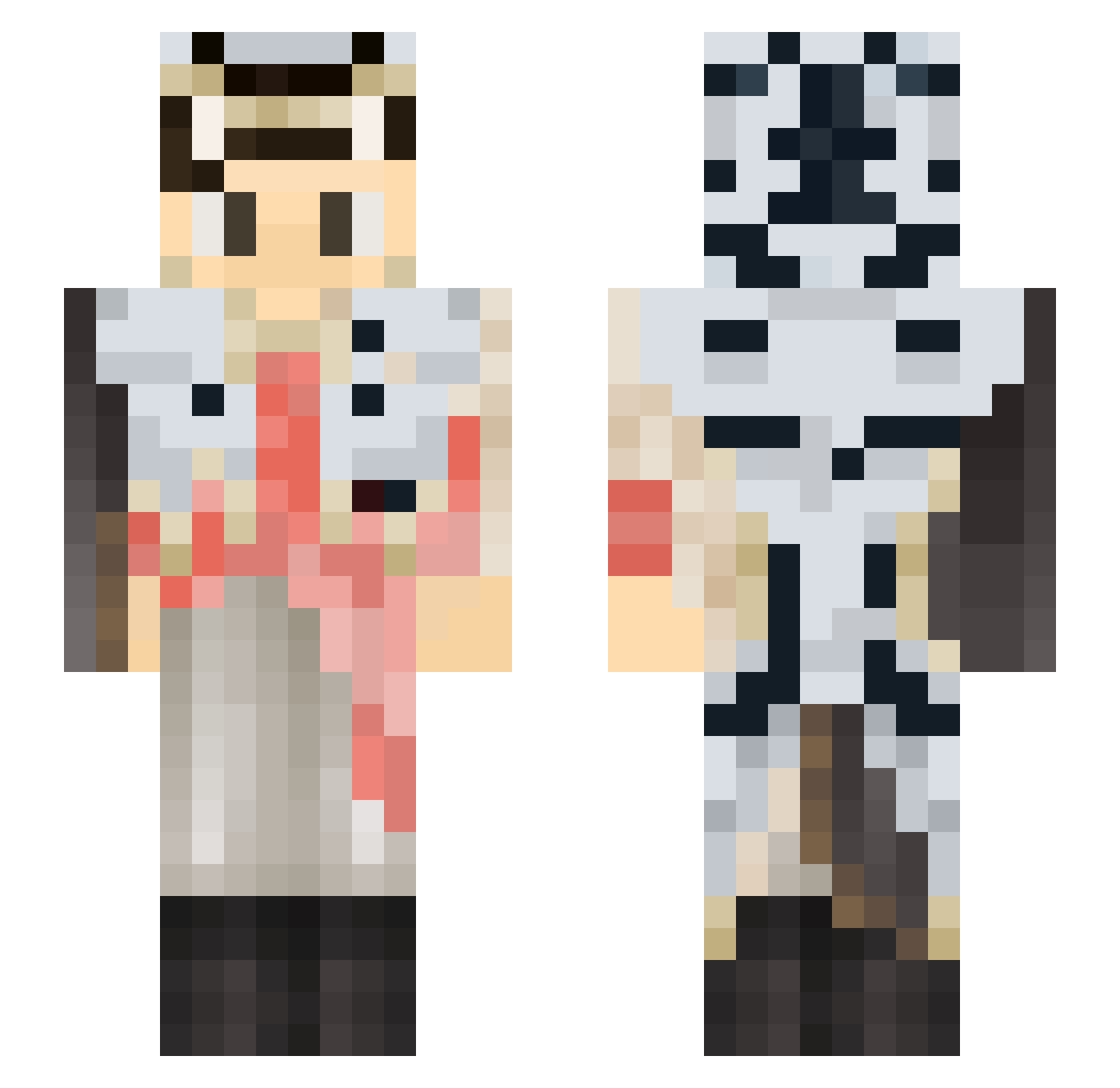 Araeum Minecraft skin, front and back view