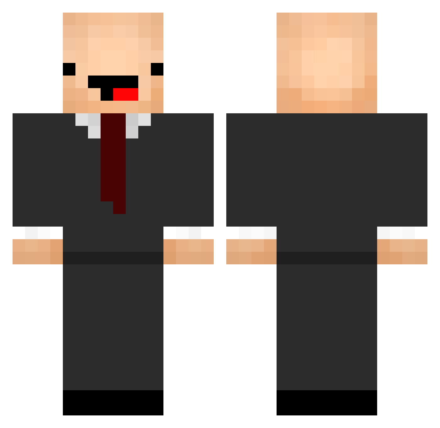 Piqubo Minecraft skin, front and back view