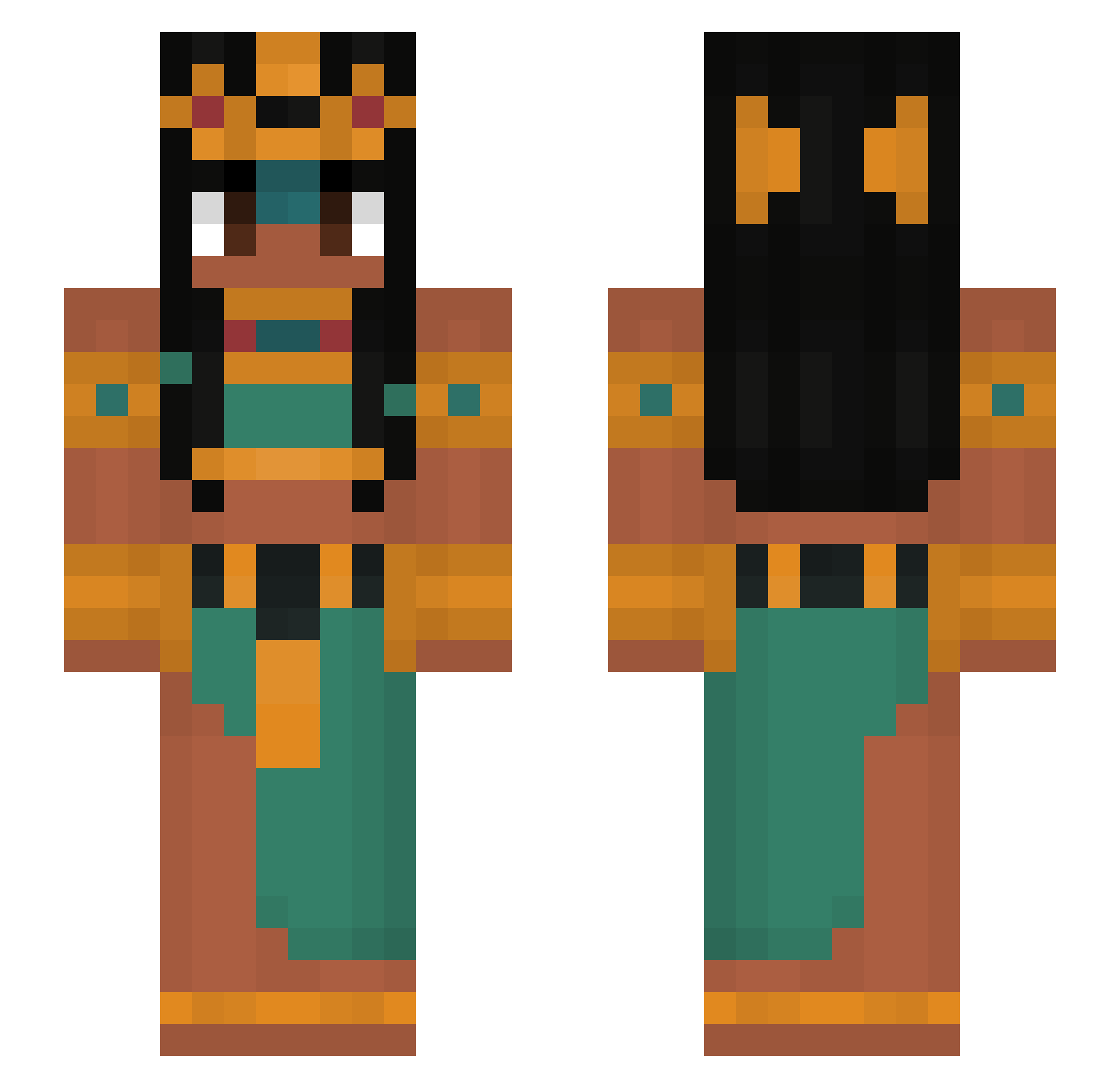 Deadheadmk Minecraft skin, front and back view