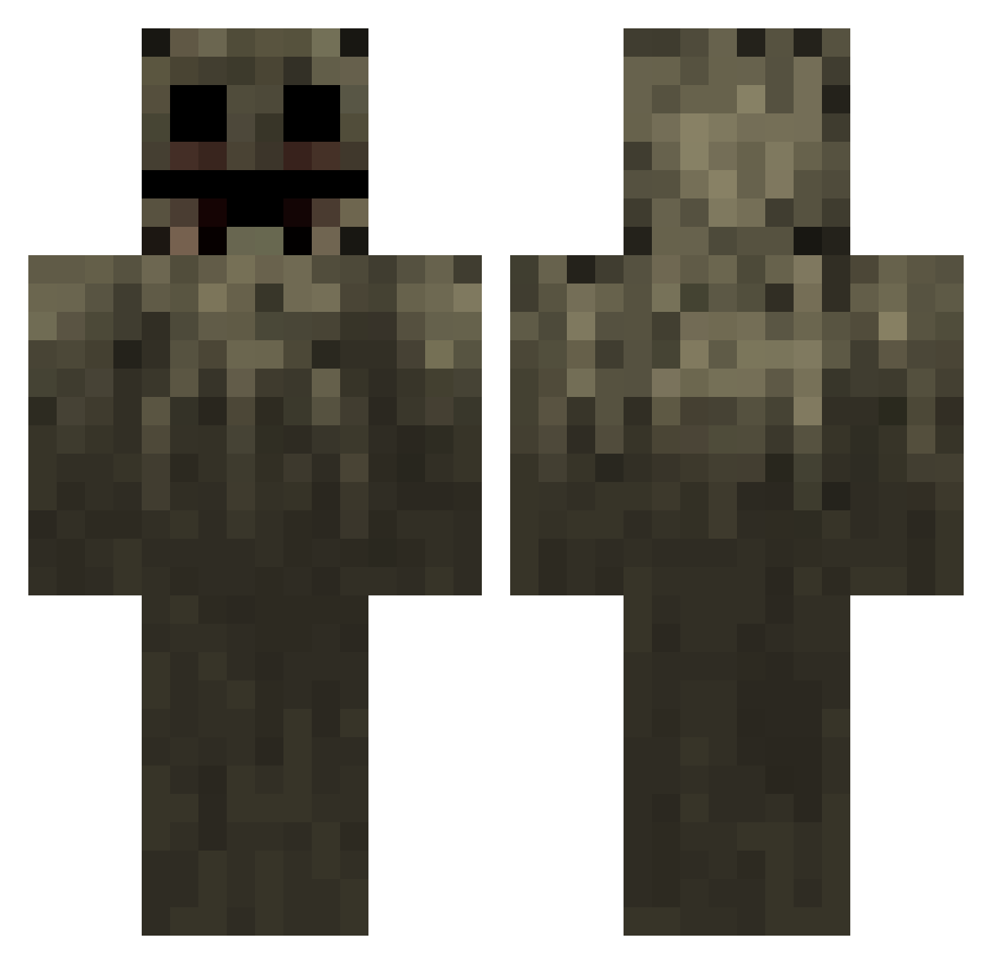 promotedKnight Minecraft skin, front and back view