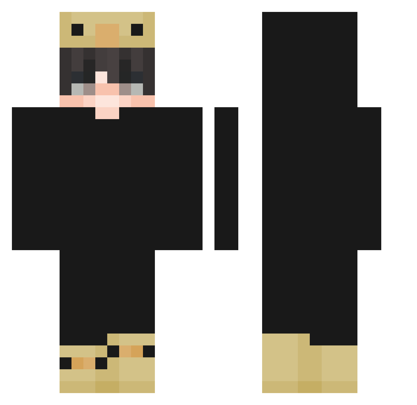 akaThomy Minecraft skin, front and back view
