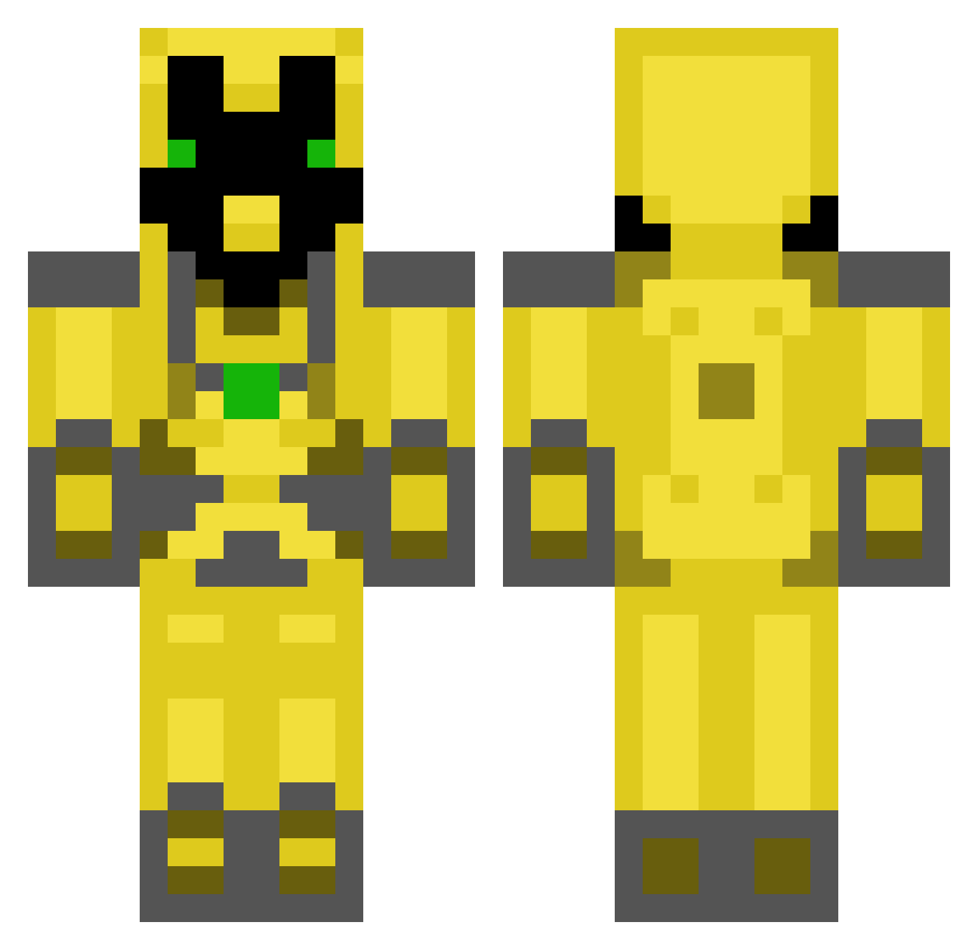Gobex Minecraft skin, front and back view