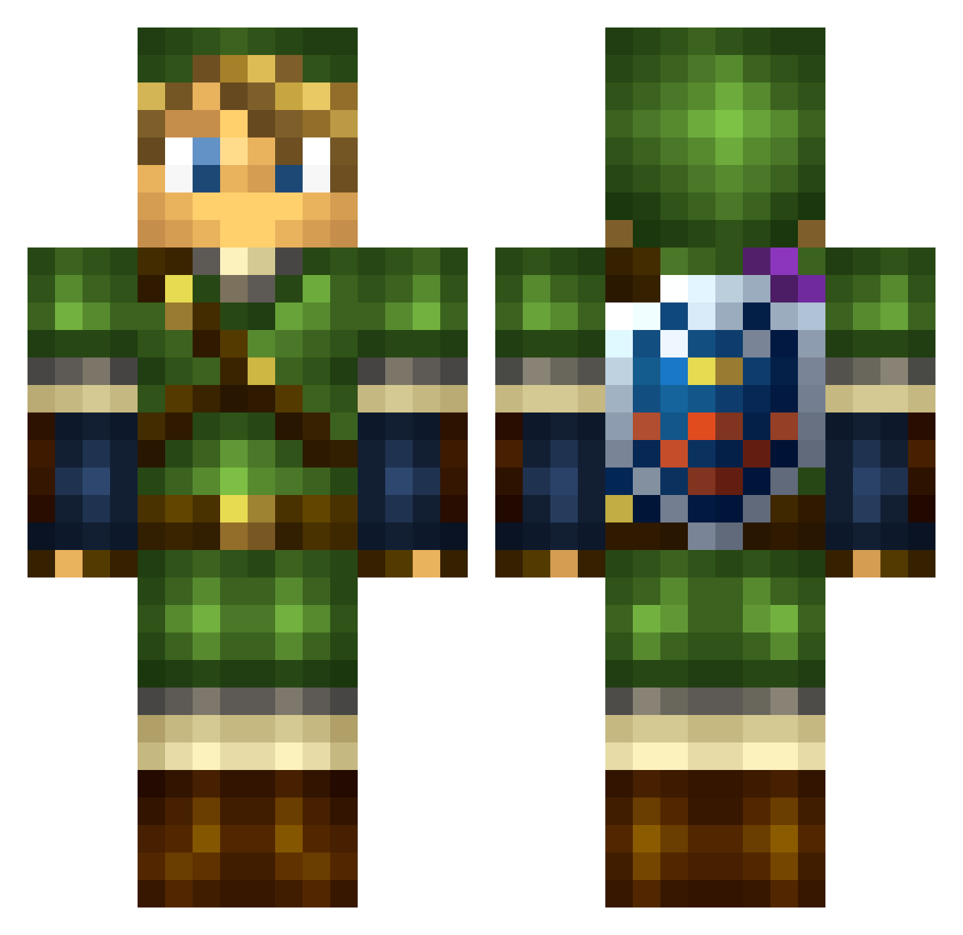 Raginggoldfish Minecraft skin, front and back view