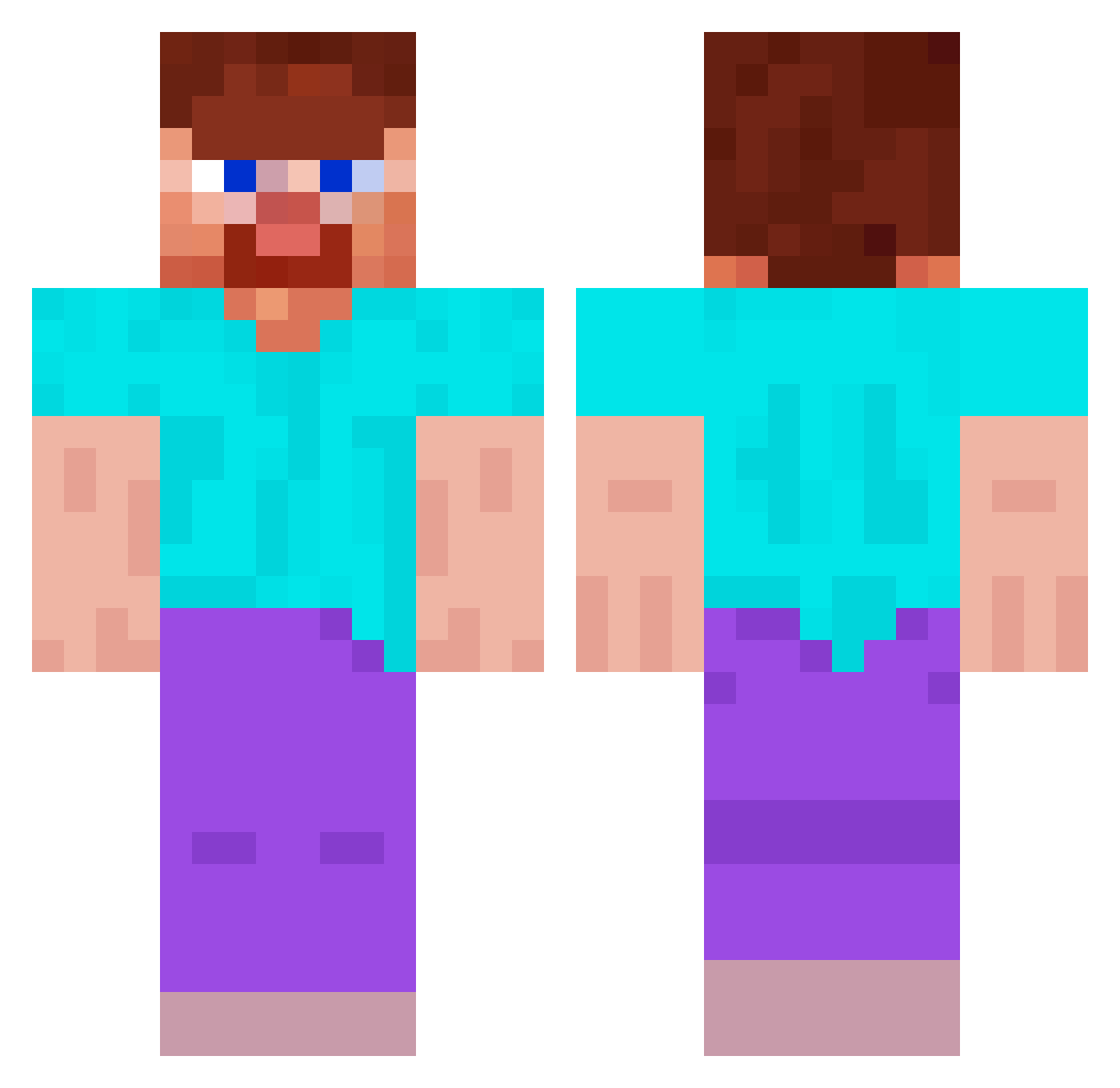 Elaenia Minecraft skin, front and back view