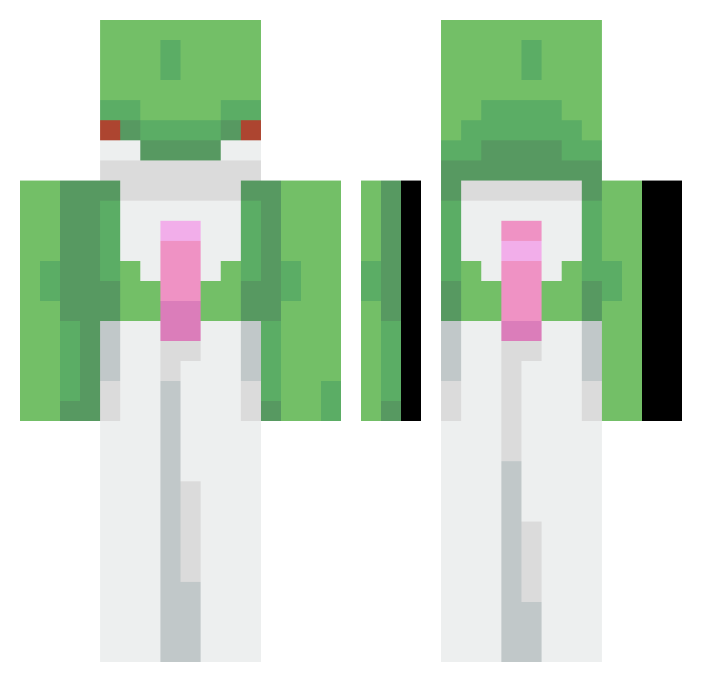 outthejects420 Minecraft skin, front and back view