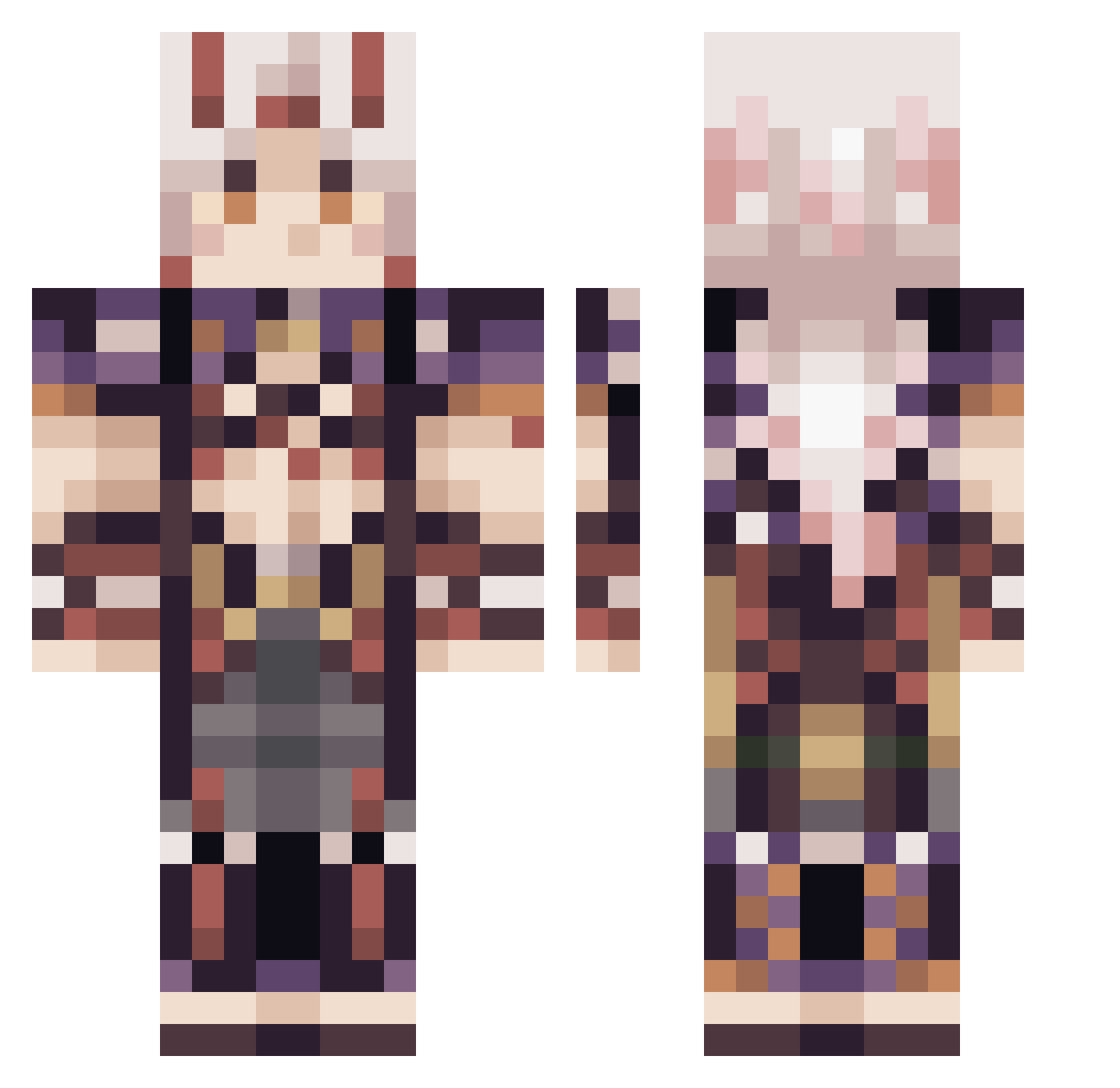Mizuwu_ Minecraft skin, front and back view