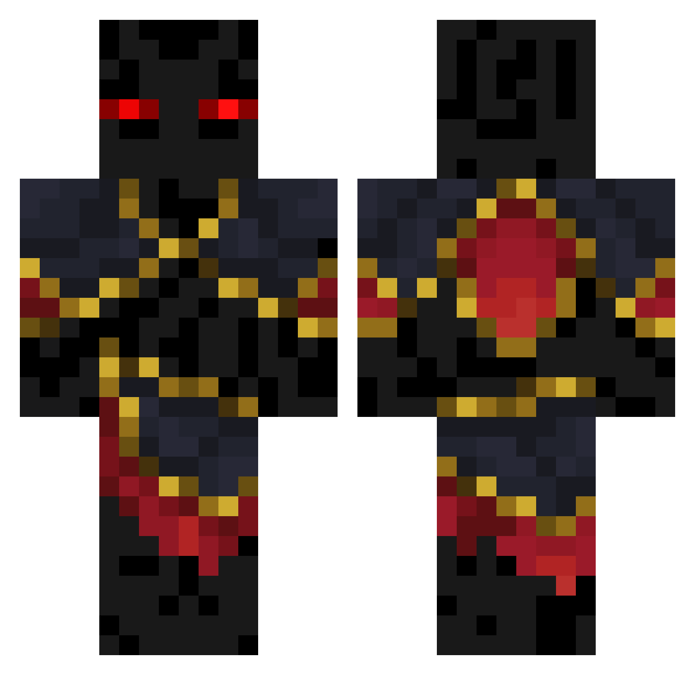 MisterAzure Minecraft skin, front and back view