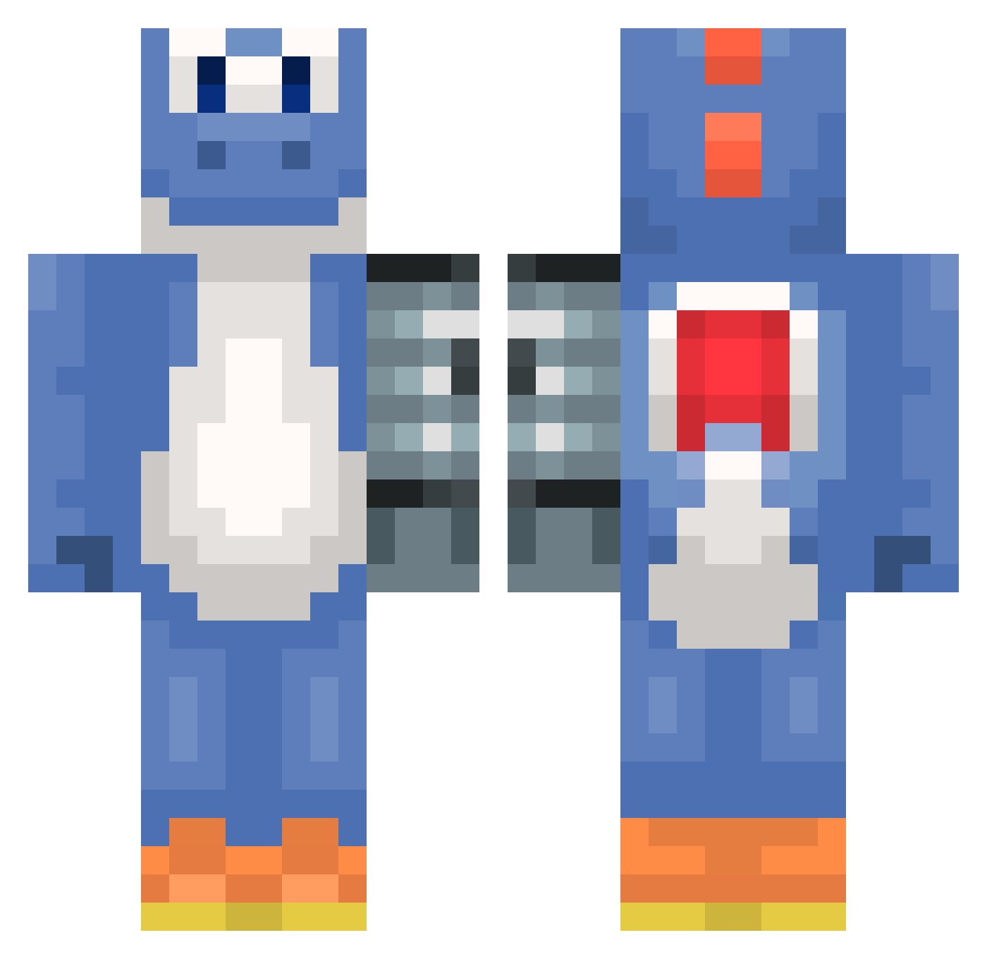 Skowronsky Minecraft skin, front and back view