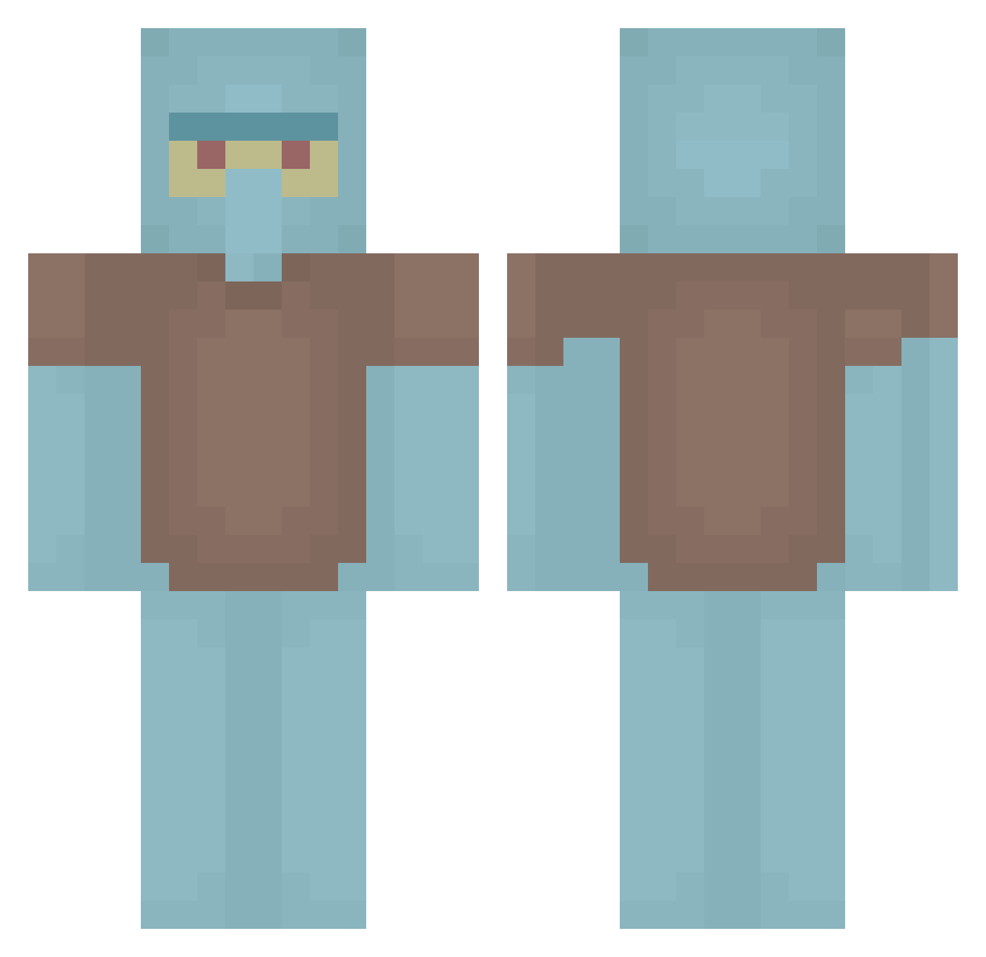 OtiLrak Minecraft skin, front and back view