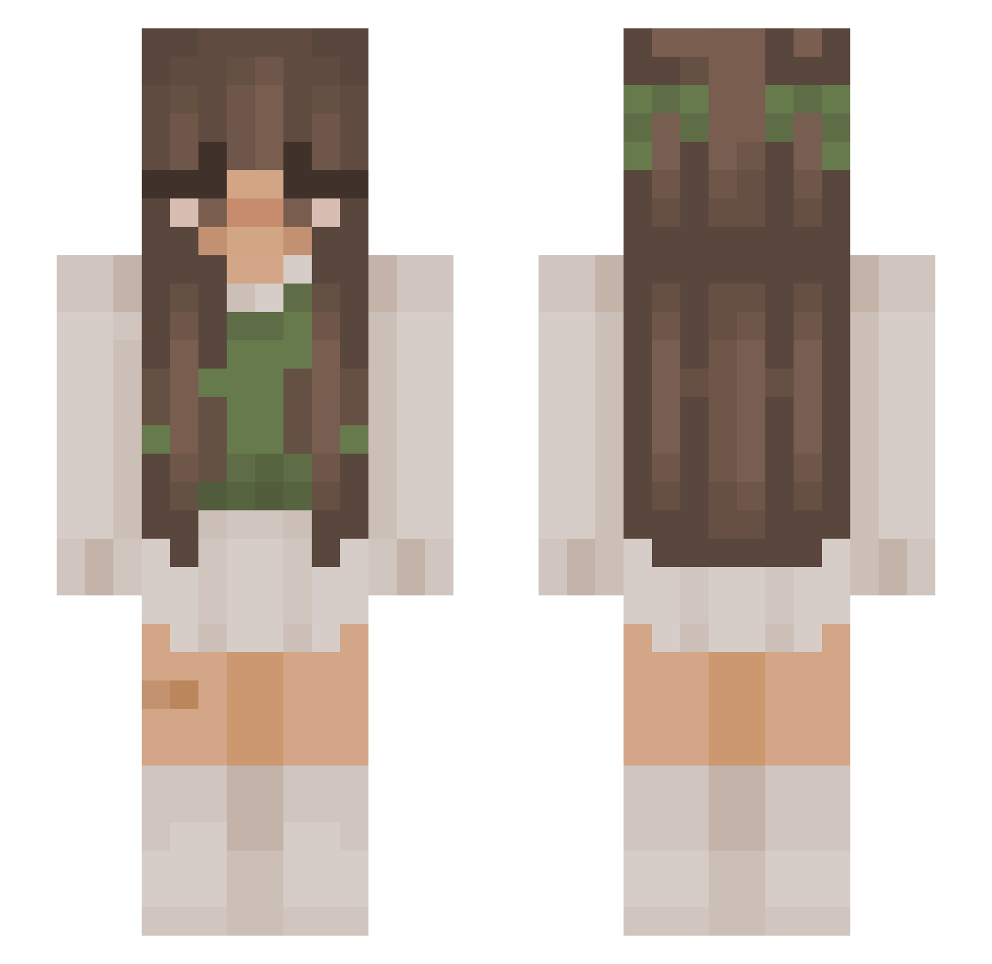 Xiliaa Minecraft skin, front and back view
