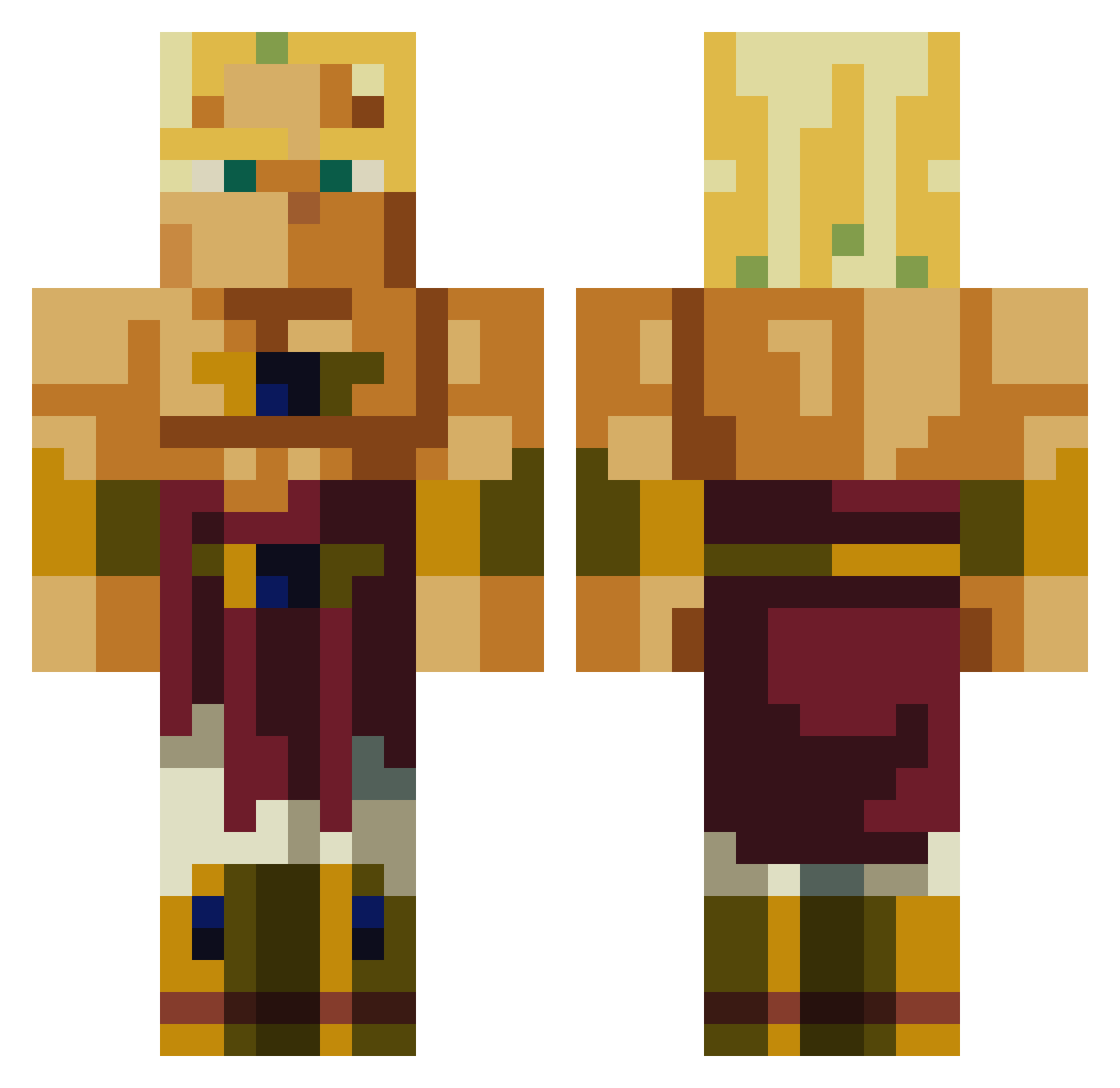 Takeru10 Minecraft skin, front and back view