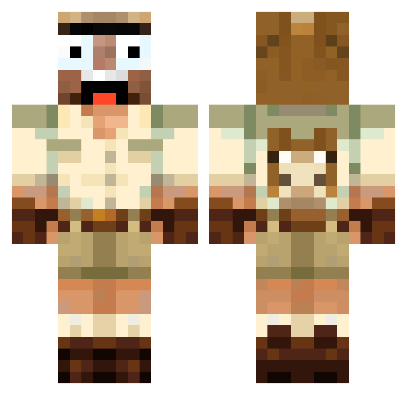 ____qubit Minecraft skin, front and back view