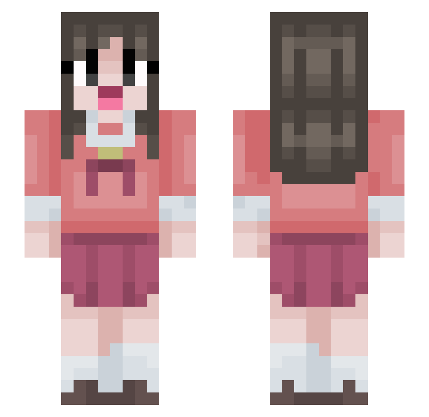 neqiz Minecraft skin, front and back view