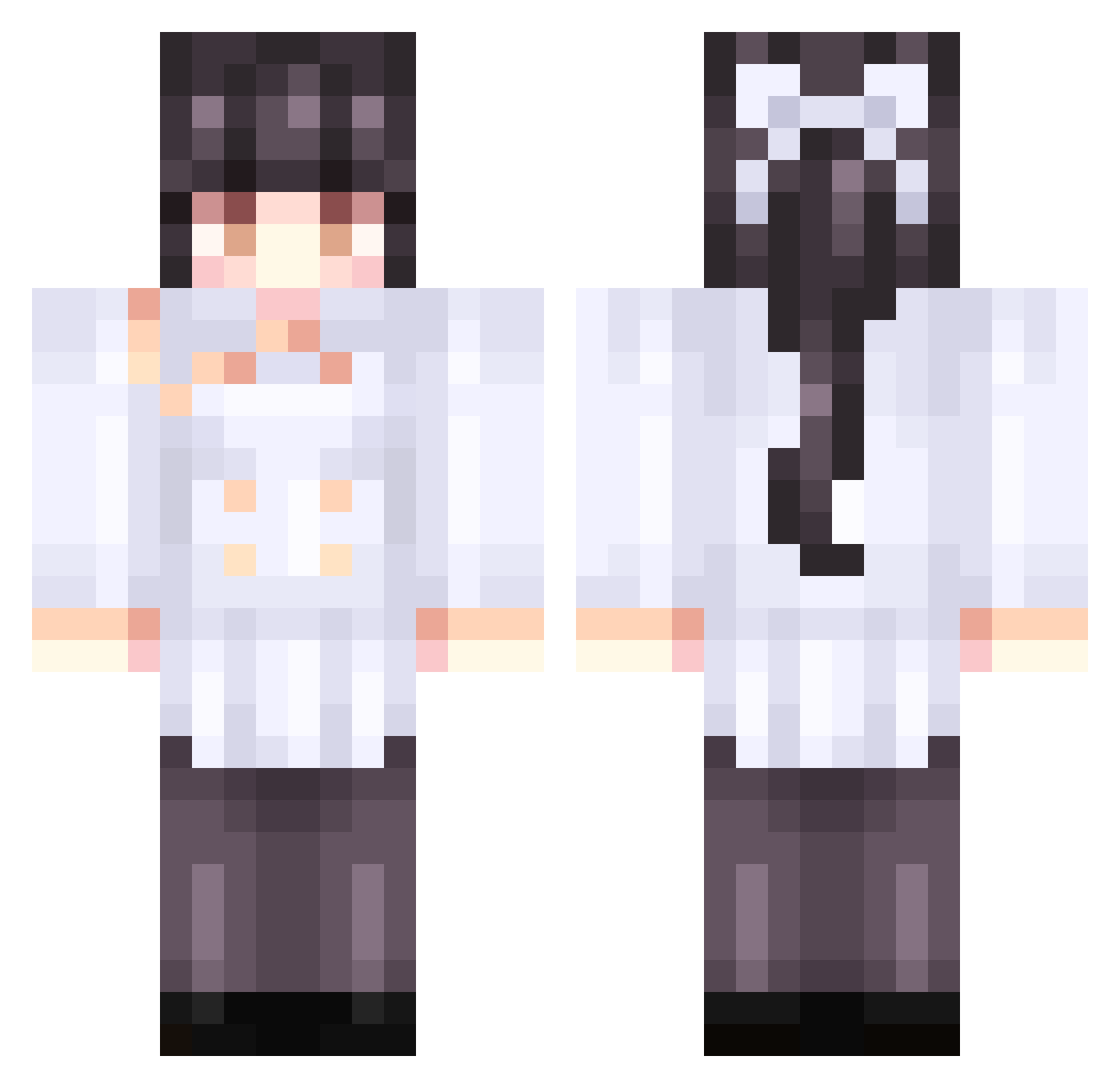 Asheville Minecraft skin, front and back view