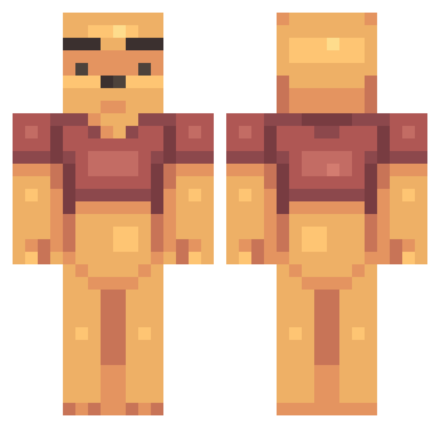 TostitoDorito Minecraft skin, front and back view