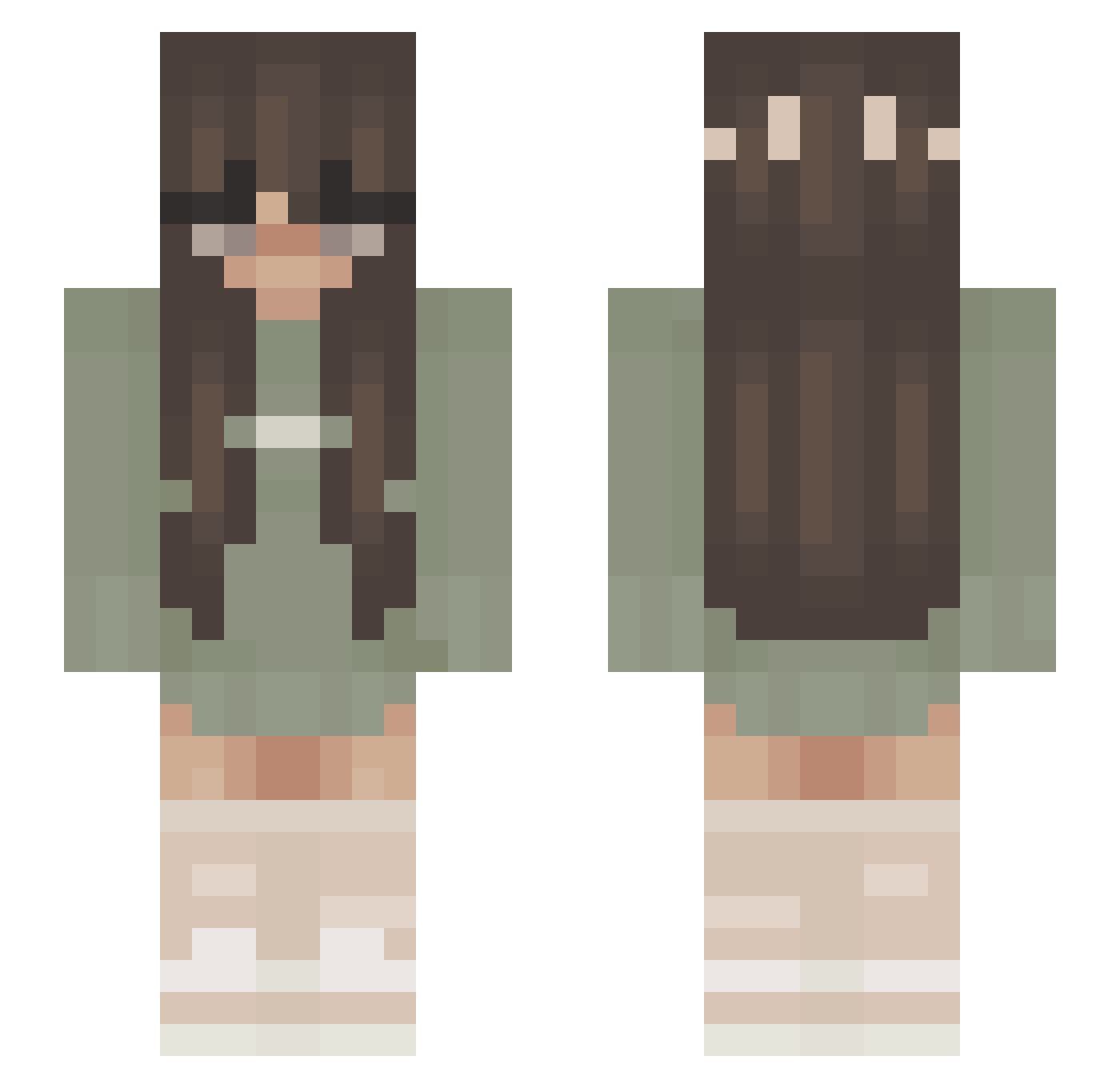 Strawbeeryemy Minecraft skin, front and back view