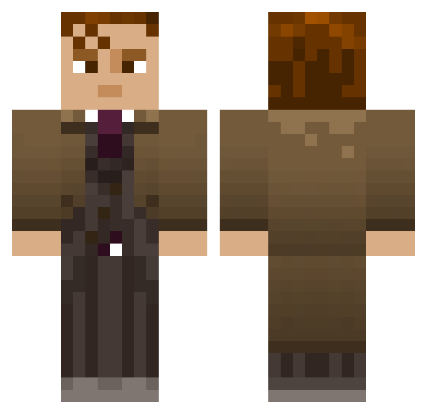 Bibulus Minecraft skin, front and back view