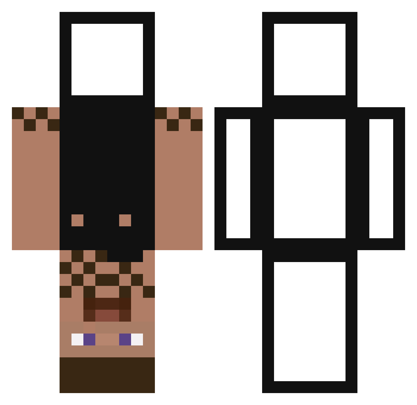 DMATZ1 Minecraft skin, front and back view