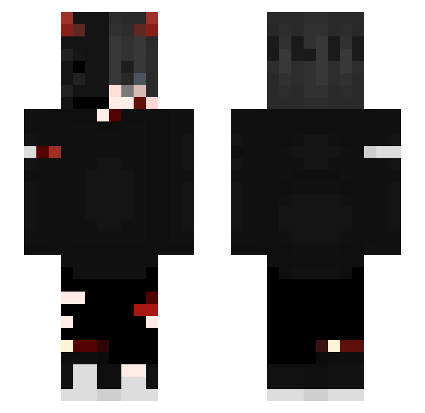 Pussu_69 Minecraft skin, front and back view