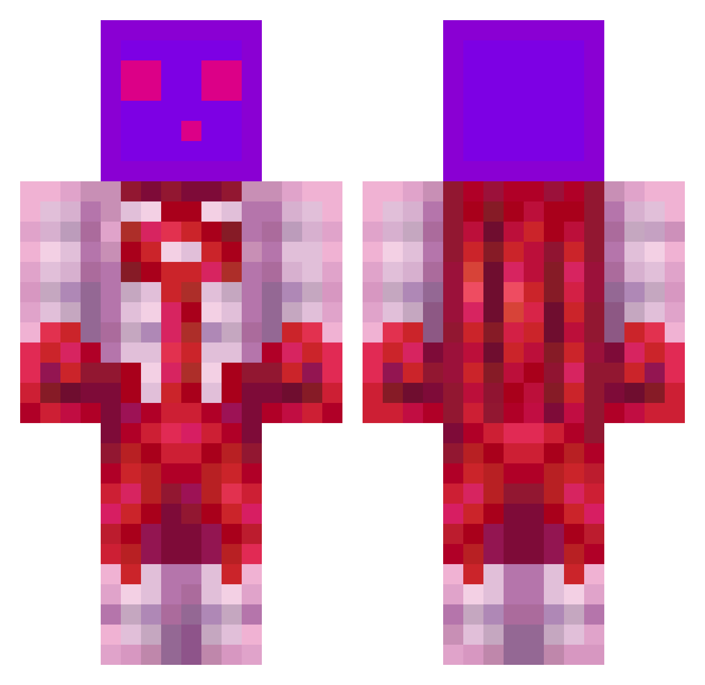 Slippyfy Minecraft skin, front and back view