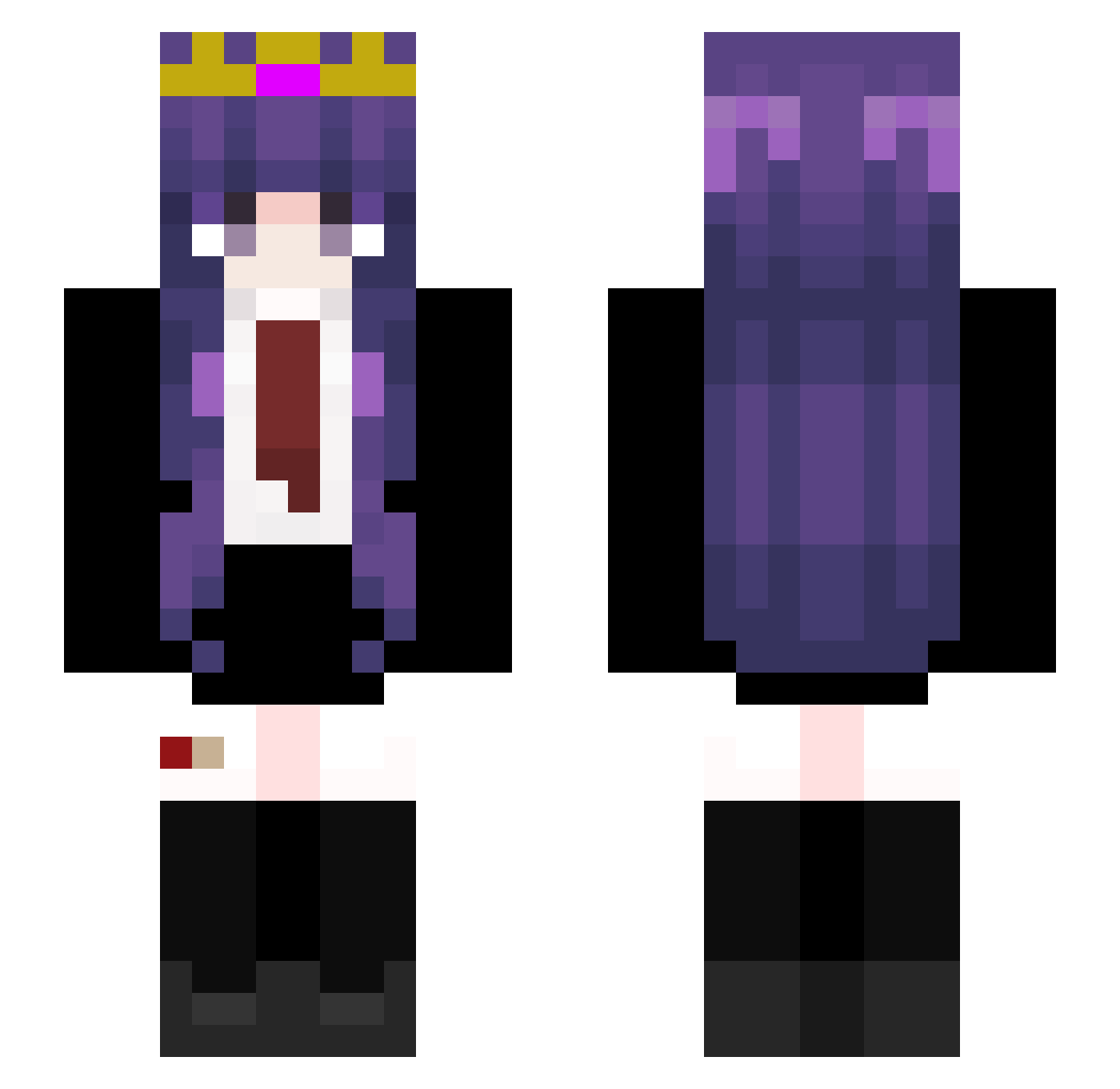 RealMai Minecraft skin, front and back view