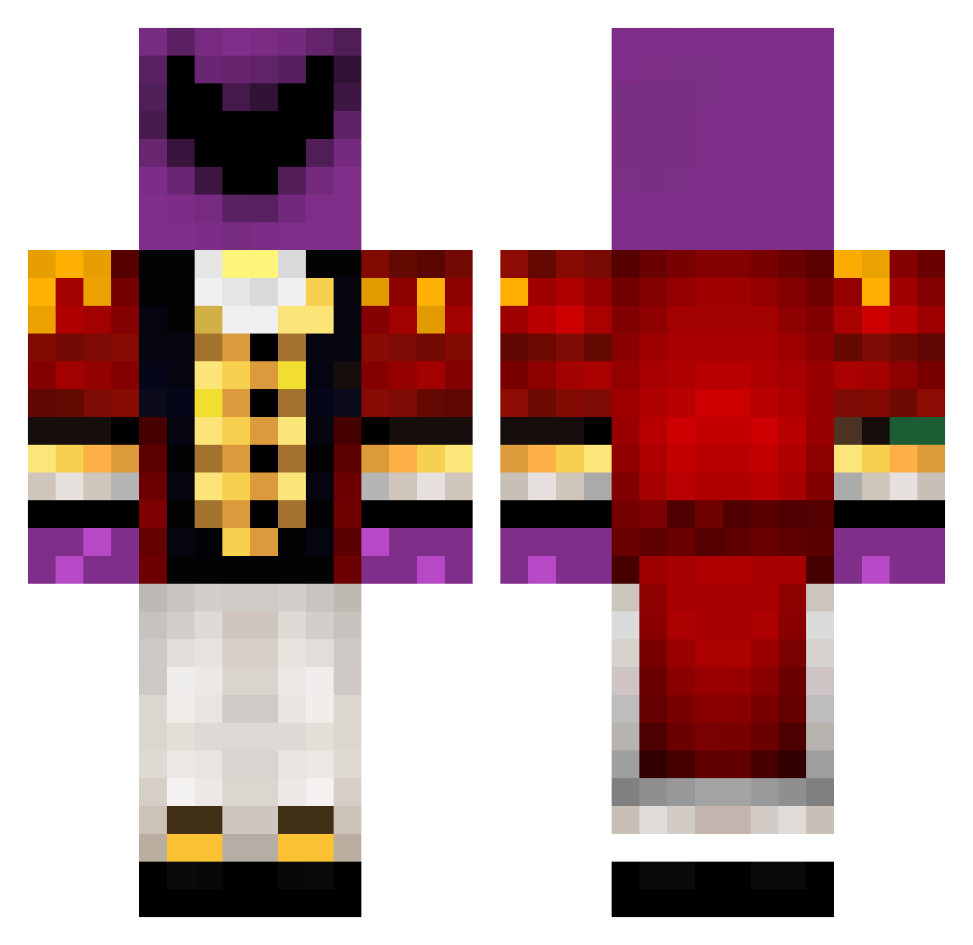 Irhino1 Minecraft skin, front and back view