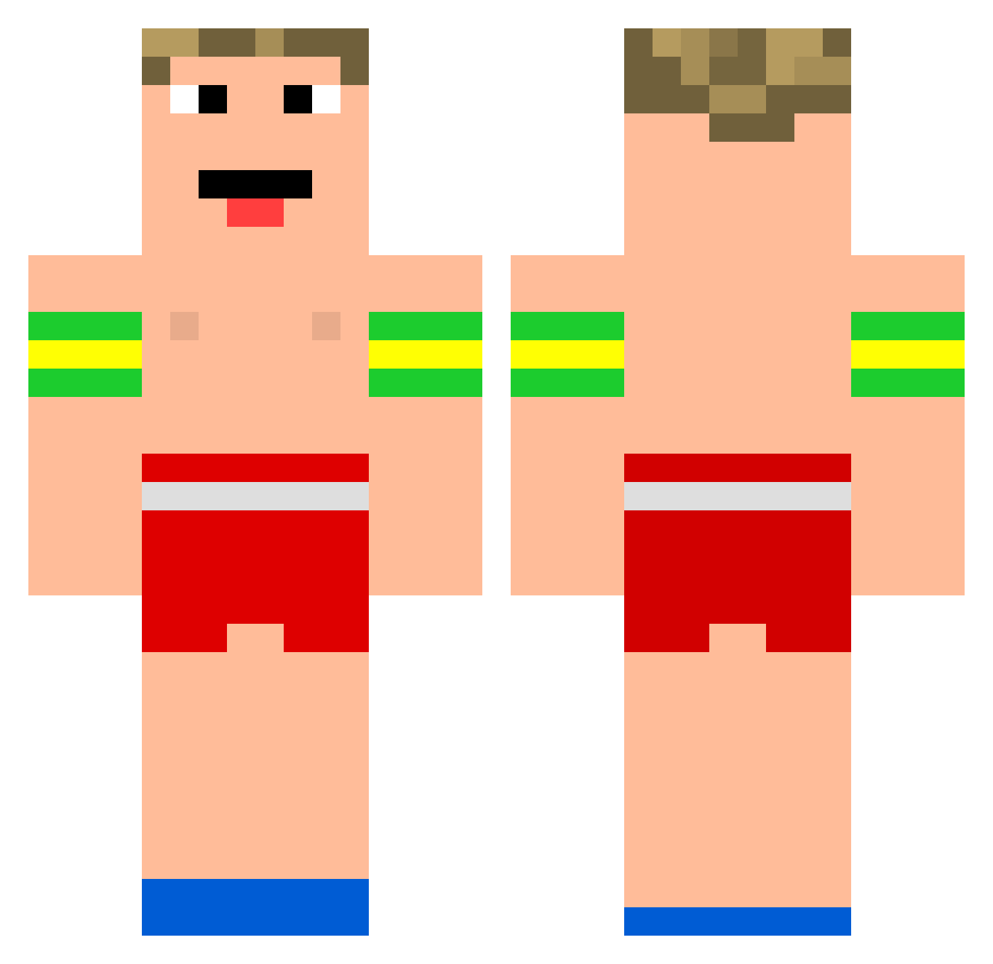 supposer Minecraft skin, front and back view