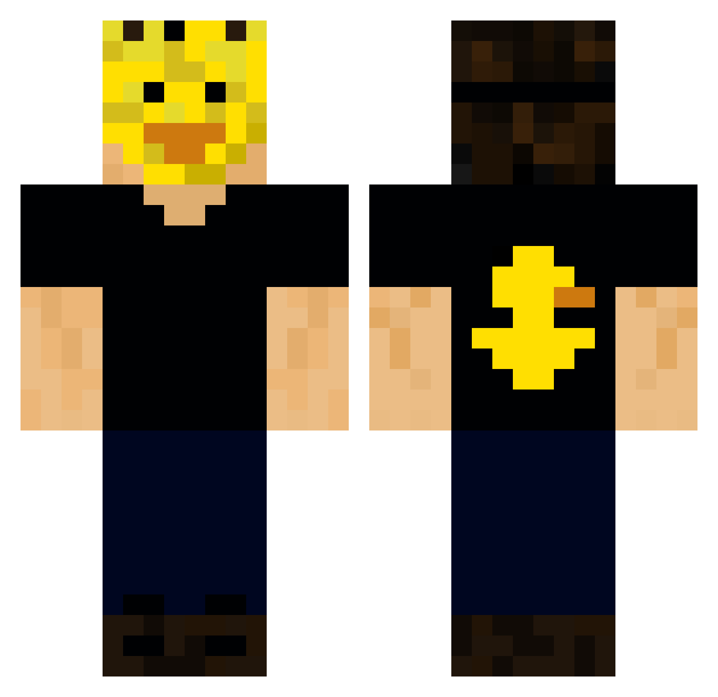 ZreamDK Minecraft skin, front and back view