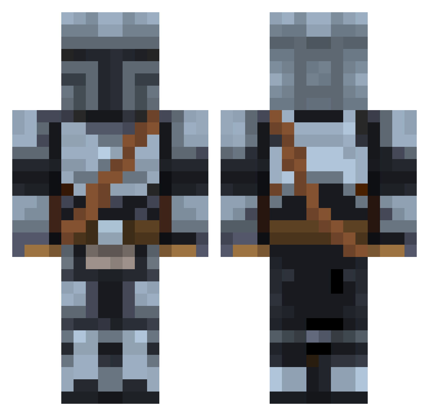 senorJ Minecraft skin, front and back view