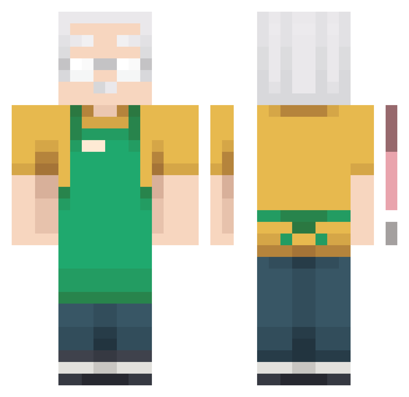 deutschGG Minecraft skin, front and back view