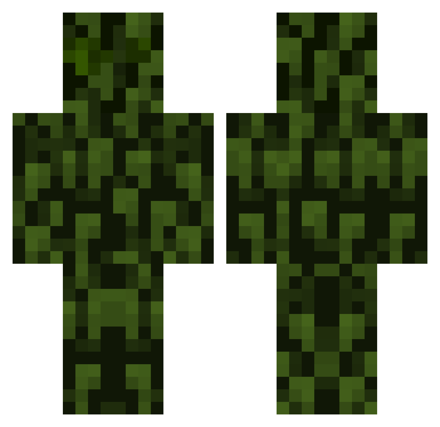 Squeaker69 Minecraft skin, front and back view