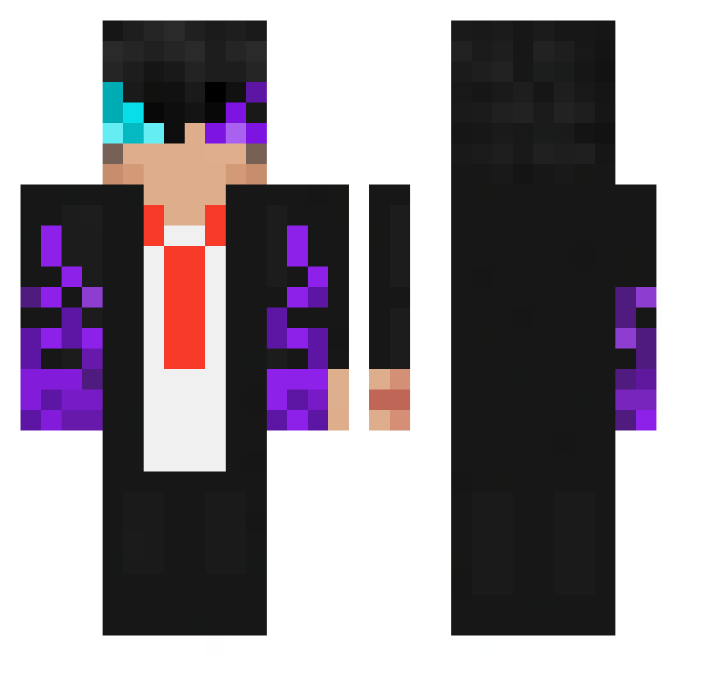 Tanukikii Minecraft skin, front and back view