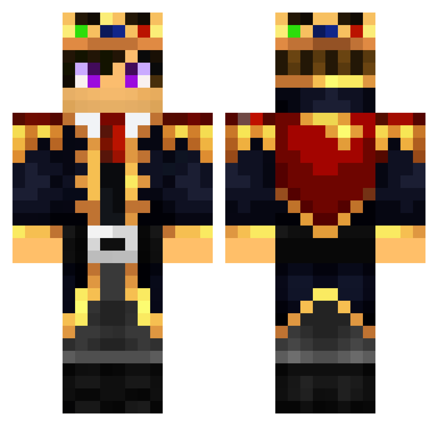 ArcaneSolakaru Minecraft skin, front and back view