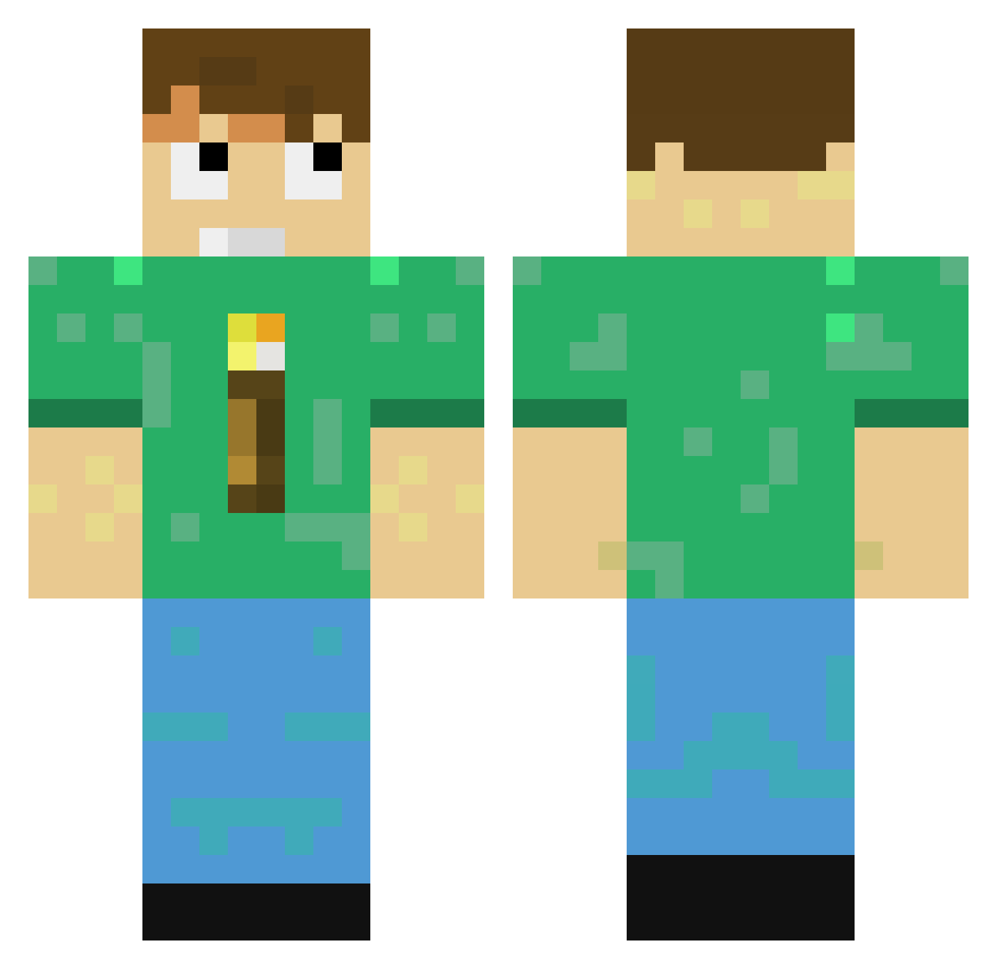 Milliliters Minecraft skin, front and back view