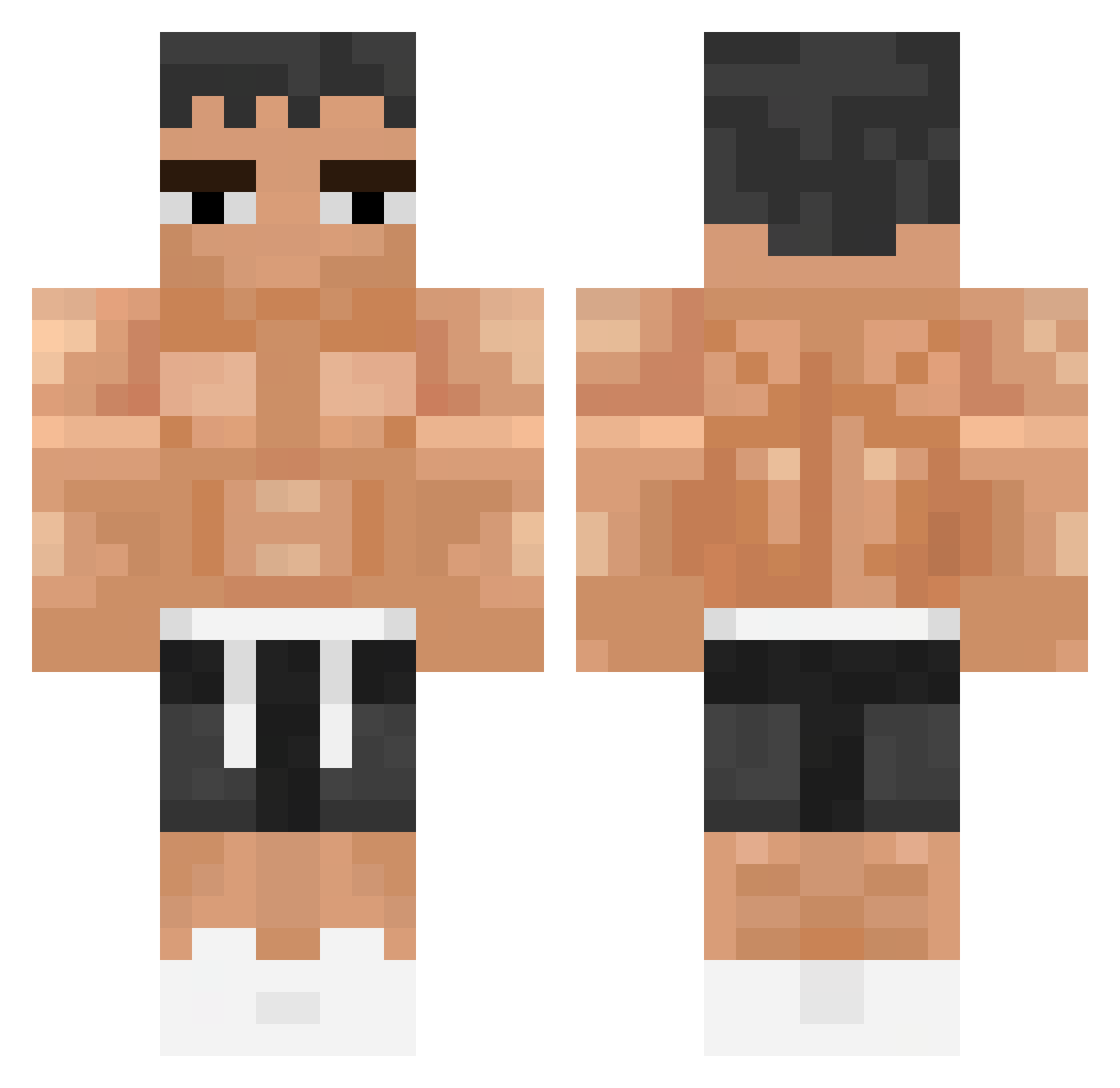 1K0U Minecraft skin, front and back view