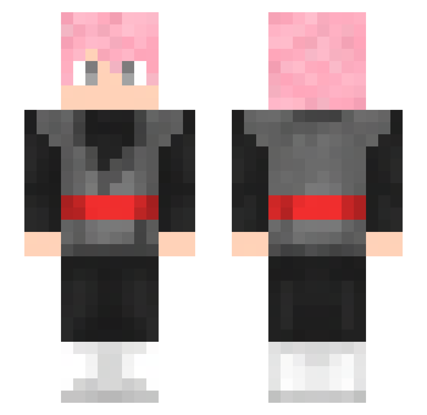 SilverPew Minecraft skin, front and back view