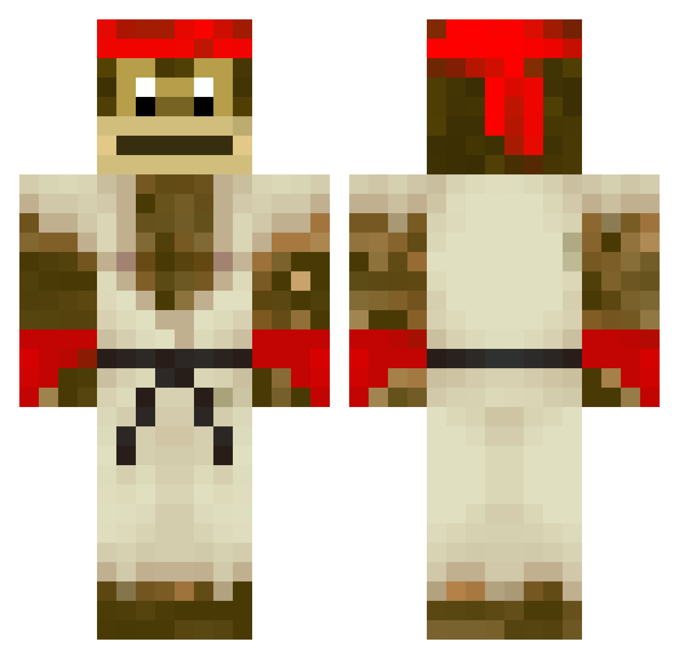 sergege Minecraft skin, front and back view