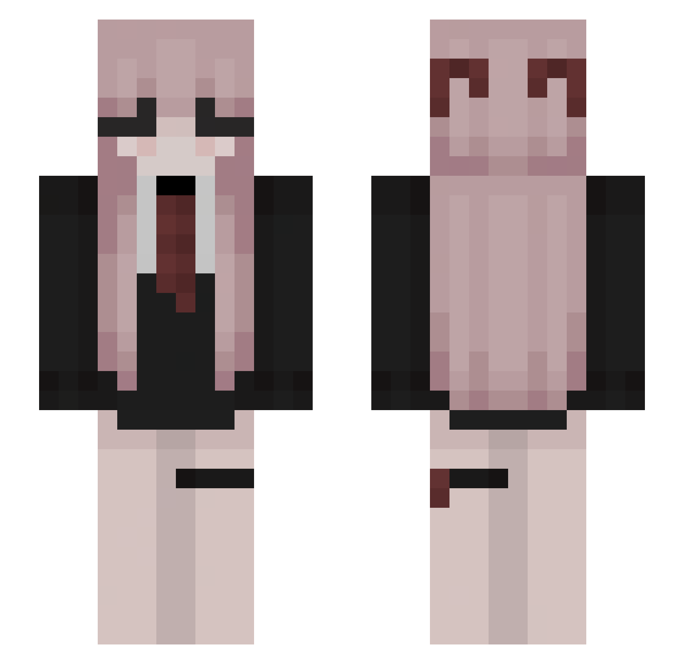 Protectiveness Minecraft skin, front and back view