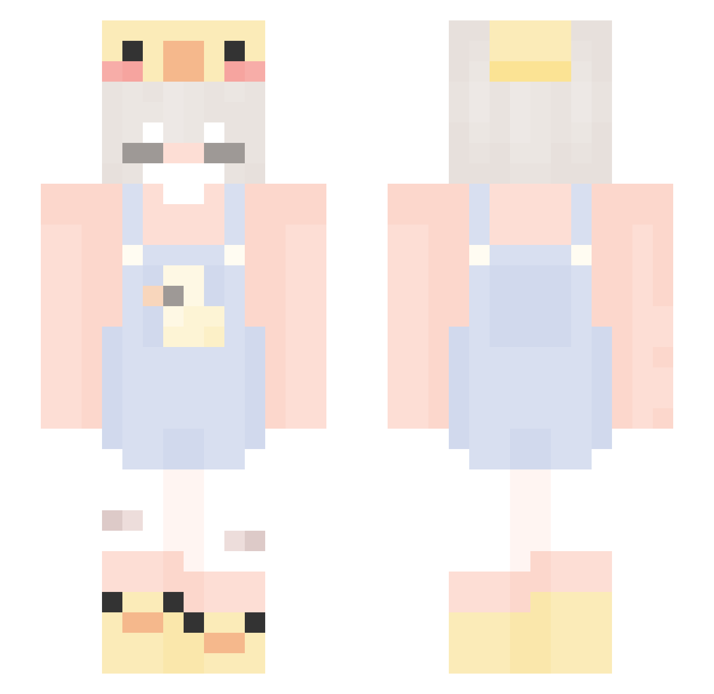 Vilkiee Minecraft skin, front and back view