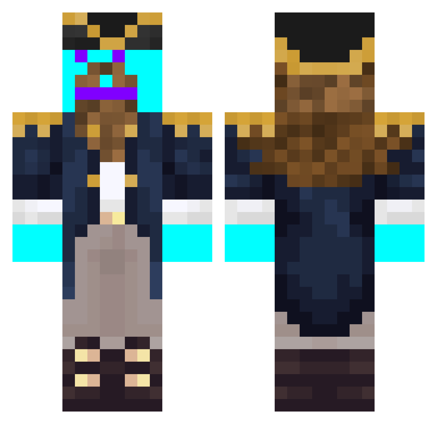 MrJarZach Minecraft skin, front and back view