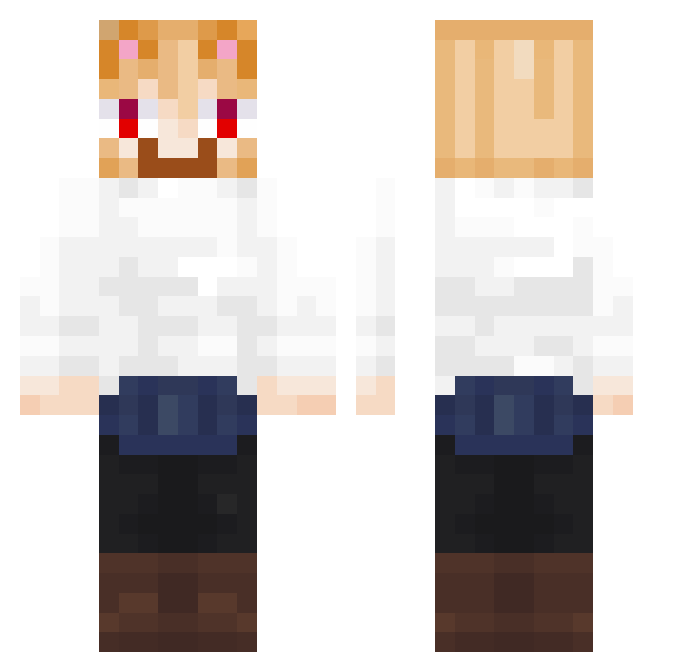 Memecat42 Minecraft skin, front and back view