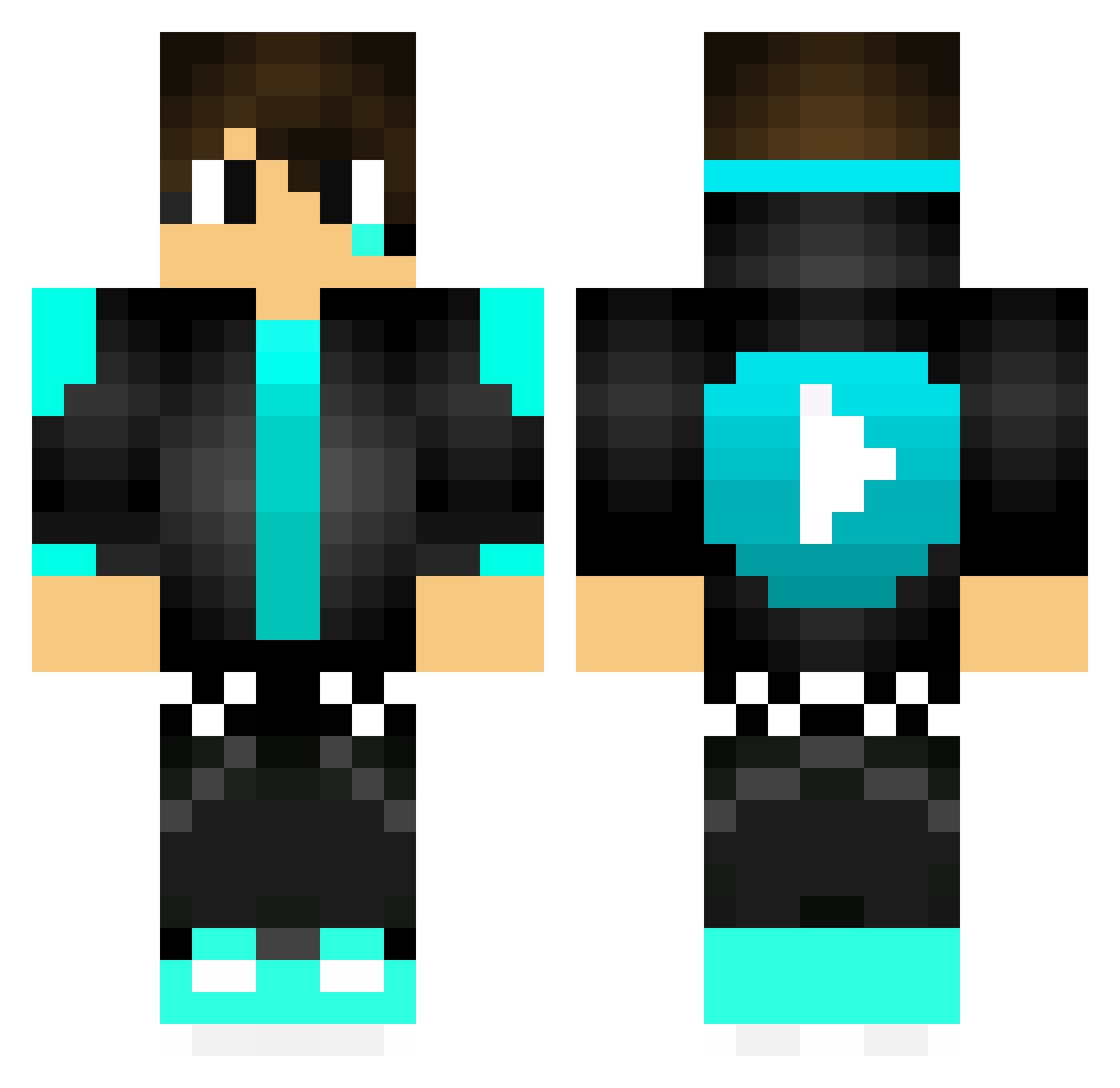 DifferentialBoy Minecraft skin, front and back view